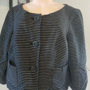 The Limited Black and White Striped Blazer